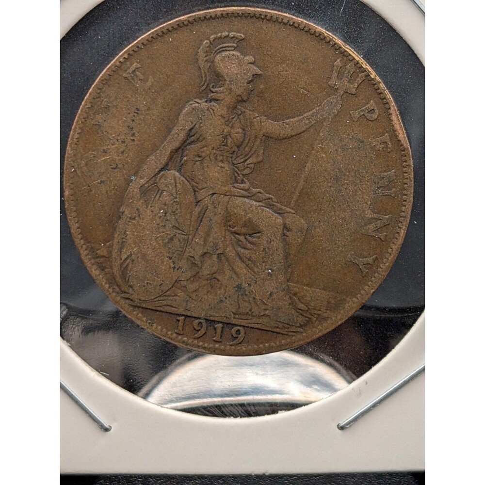 1919 Great Britain One Penny – King George V – Circulated Bronze
